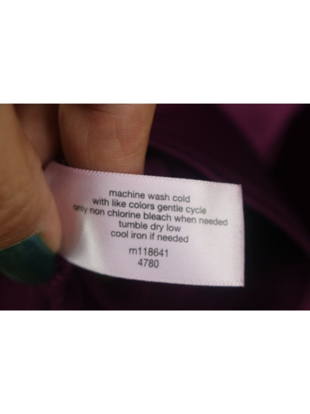 Lane Bryant Button Up Long Sleeve Purple Satin Blouse-Size 22-Whimsigoth - Picture 8 of 12